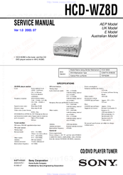 Sony HCD-WZ8D Service Manual
