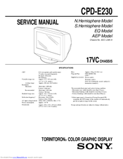 Sony TORINITORON CPD-E230 Service Manual