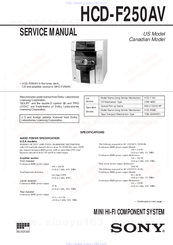 Sony HCD-F250AV - Compact Disc Receiver System Service Manual