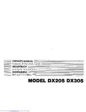 Kawai DX205 Owner's Manual