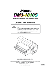 MIMAKI DM3-1810S Operation Manual