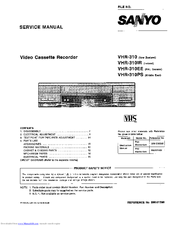 Sanyo VHR-310IR Service Manual