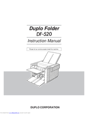 Duplo DF-520 Instruction Manual