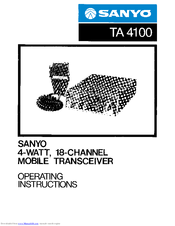 Sanyo TA 4100 Operating Instructions Manual