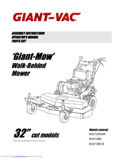 Giant-Vac M32125KAW Assembly Instructions And Operator's Manual