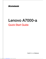Lenovo A7000 Quick Start Manual