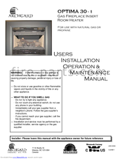 Archgard OPTIMA 30 - 1 Users Installation Operation & Maintenance Manual