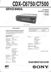 Sony CDX-C6750 Service Manual