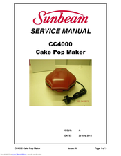 Sunbeam Snack Heroes CC4000 Service Manual