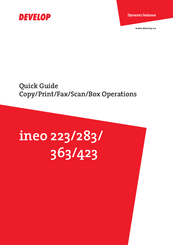 Develop ineo 223 Quick Manual