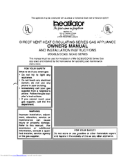Heatilator GC400 series Owner's Manual
