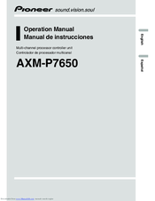 Pioneer AXM-P7650 Operation Manual