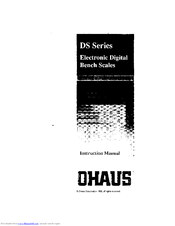 OHAUS DS Series Instruction Manual
