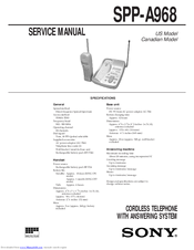 Sony SPP-A968 - Cordless Telephone Service Manual