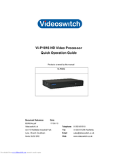Videoswitch Vi-P1016 Quick Operation Manual