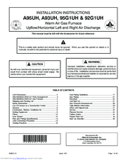 Armstrong A95UH Installation Instructions Manual