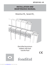 Fondital desertus fa series Installation And Maintenance Manual