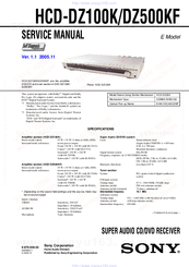 Sony HCD-DZ100K Service Manual