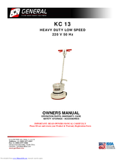 General KC 13 Owner's Manual