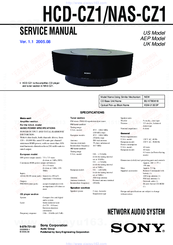 Sony HCD-CZ1 - Amplifier, Cd Player Service Manual