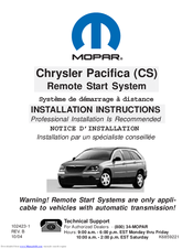 Mopar 82208859 Installation Instructions Manual
