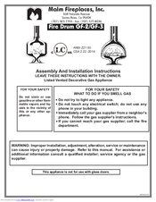 Malm Fireplaces Fire Drum GF-2 Assembly And Installation Instructions Manual