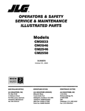 JLG CM2558 Operators & Safety Service & Maintenance Illustrated Parts