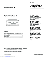 Sanyo DSR-M804 Series Service Manual