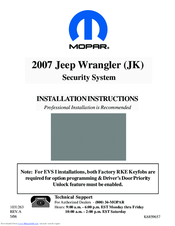 Mopar 82209992 Installation Instructions Manual