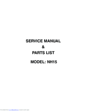 Janome NH15 Service Manual & Parts List