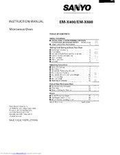 Sanyo EM-X600 Instruction Manual