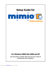 Mimio Interactive Xi Setup Manual
