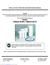 Flowmatic FMRO5-M-MT Installation, Operation And Maintenance Manual