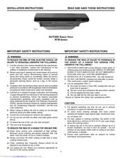NuTone NTM Series Installation Instructions Manual