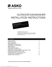 Asko D5954OUTDOORPH Installation Instructions Manual