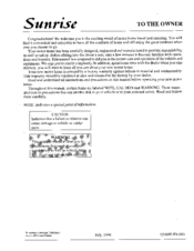 Winnebago 1997 Sunrise Operator's Manual