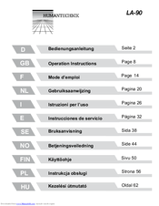 HumanTechnik LA-90 Operation Instructions Manual