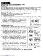 Rainfresh UC205 Installation And Operating Instructions Manual