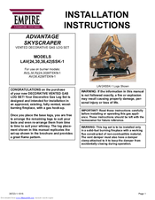 Empire LAV30SSK-1 Installation Instructions Manual