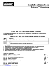 Dacor Epicure ESG366 Installation Instructions Manual