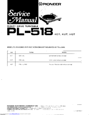 Pioneer PL-518 Service Manual