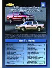 Chevrolet Suburban 2004 Getting To Know Manual