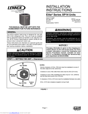Lennox Elite XP14-048-230 Installation Instructions Manual