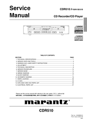 Marantz CDR510 Service Manual