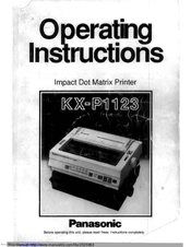 Panasonic KX-P1123 Operating Instructions Manual