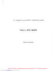 Holdsworth 1993 Volkswagen Villa XL Owner's Manual