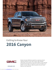 GMC Canyon 2016 Getting To Know Manual