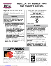 Empire Comfort Systems DVCC42BP32P-2 Installation Instructions And Owner's Manual