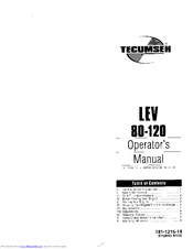 Tecumseh LEV 80-120 Operator's Manual