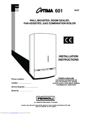 Ferroli optima 601 Installation Instructions Manual